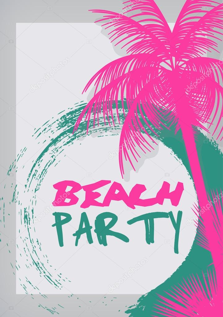 Summer Beach Party Poster - Vector Illustration