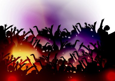 Parti insanlar kalabalık, Festival olay arka plan - vektör çizim