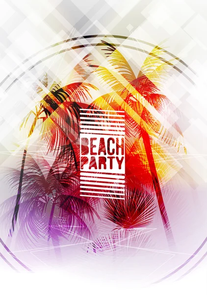 Summer Beach Party Flyer - Vector Illustration — Stock Vector