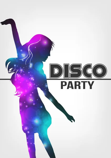 Disco Night Party Poster Background Template - Vector Illustration — Stock Vector