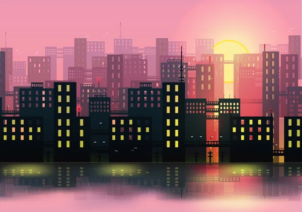 City Skylines - Ilustración vectorial — Archivo Imágenes Vectoriales