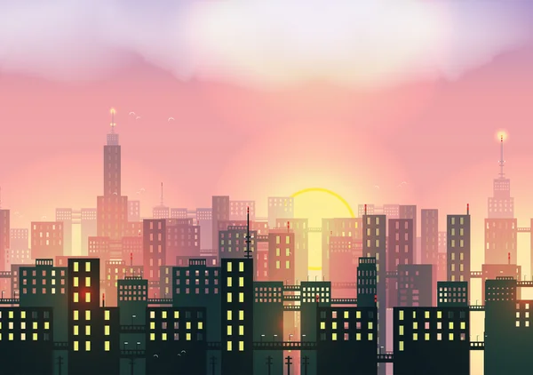 City Skylines - Ilustración vectorial — Vector de stock