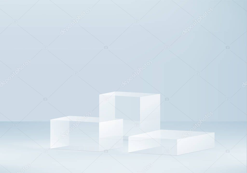 3d background products display podium scene with geometric platform. background vector 3d rendering with podium. stand to show cosmetic products. Stage showcase on pedestal display gray studio