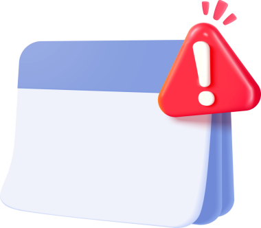 Karikatür kağıdına yapıştırılmış çıkartma. Üzerinde ünlem işareti var.