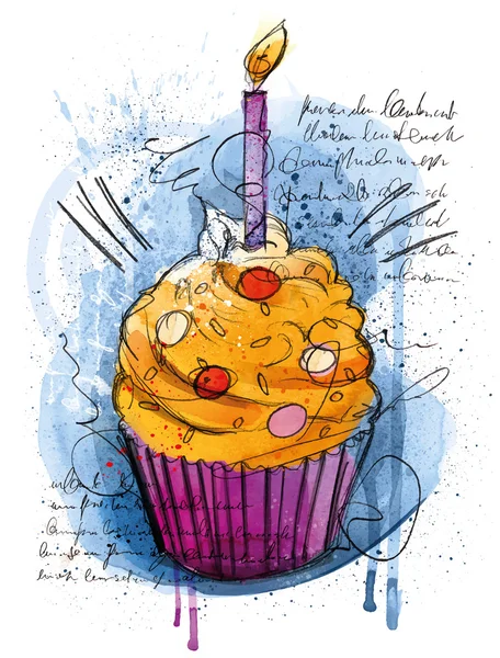 Pastel de cumpleaños feliz — Archivo Imágenes Vectoriales