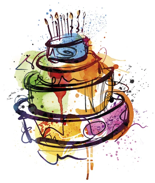 Birthday Cake — Stock Vector