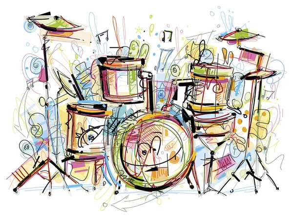 Jeu de tambour — Image vectorielle
