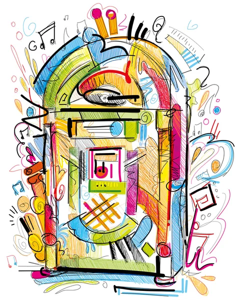 Colorful Jukebox — Stock Vector