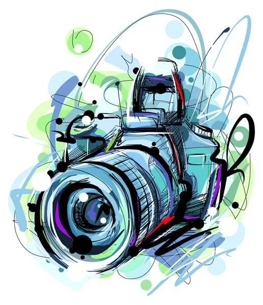 Big blue Camera — Stock Vector