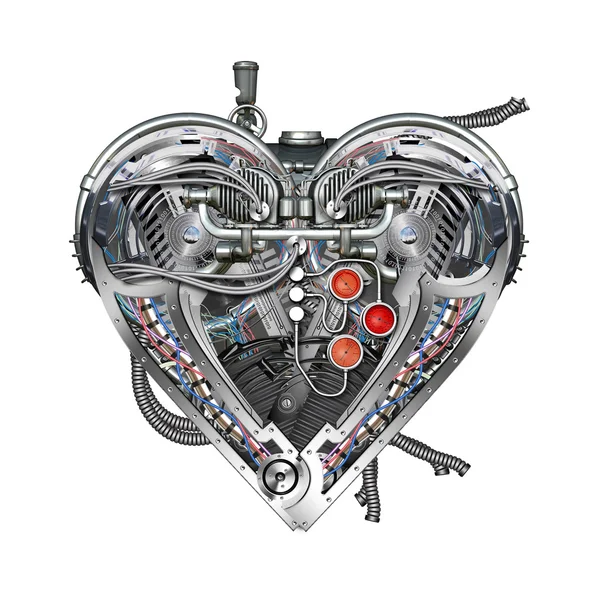 Technically mechanical heart — Stock Photo, Image