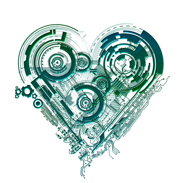 Ηλεκτρονικό καρδιά — Φωτογραφία Αρχείου