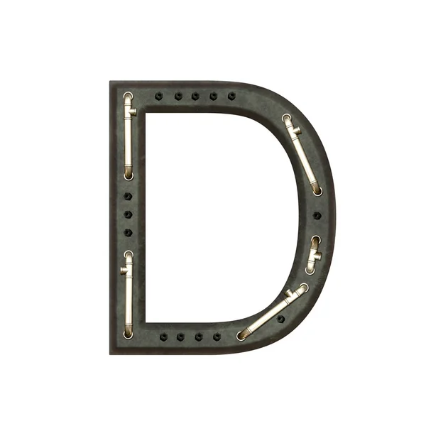 Алфавит технически, буква D — стоковое фото