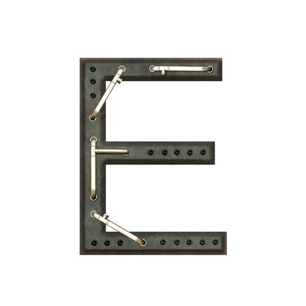Алфавит технически, буква Е — стоковое фото
