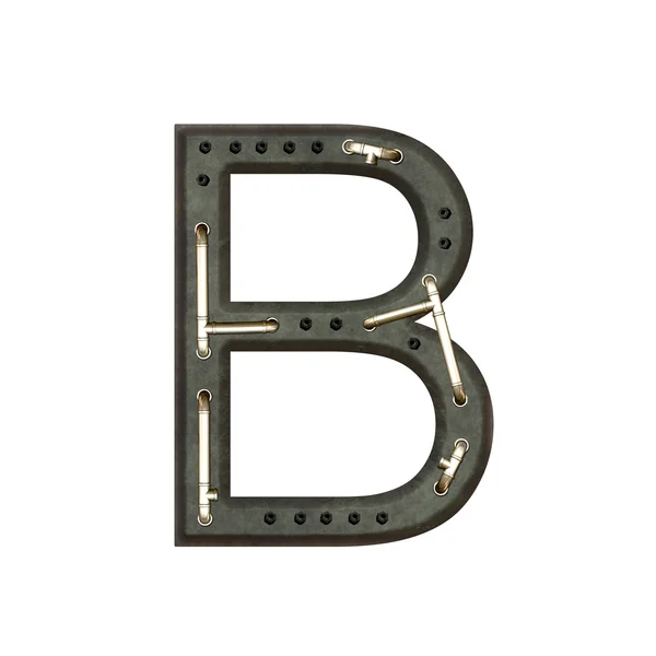 Алфавит технически, буква B — стоковое фото