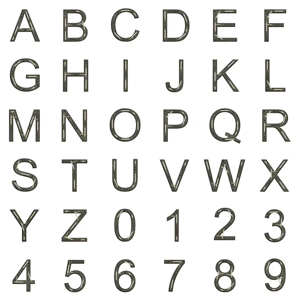 Alfabeto, Números técnicamente — Foto de Stock