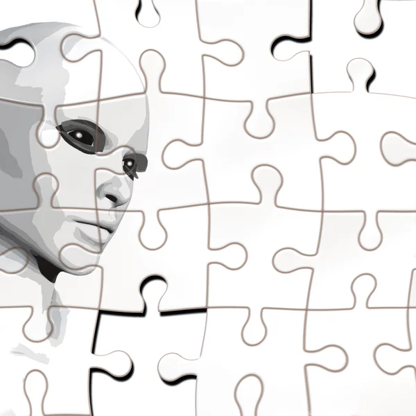 Puzzle with face — Stock Photo, Image