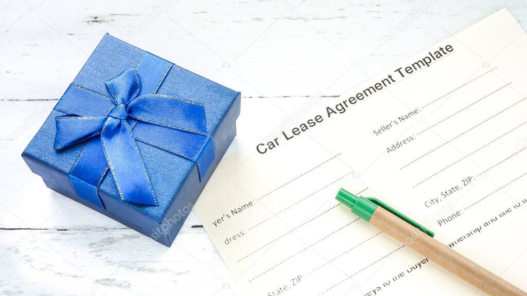 Global Leasing Day.car lease agreement and pen on a beautiful background photo