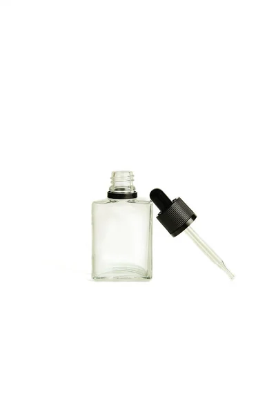 Bottle Pipette Isolated White Background Glass Container Cosmetic Skin Care — Stock fotografie