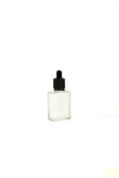 Bottle Pipette Isolated White Background Glass Container Cosmetic Skin Care — Photo