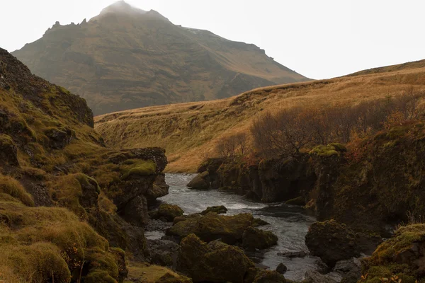 Corriente en un cañón en iceland — Foto de Stock