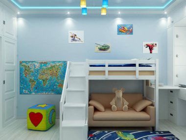 Çocuk odasının içerisinin görüntüsü..