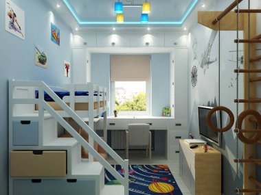 Çocuk odasının içerisinin görüntüsü..