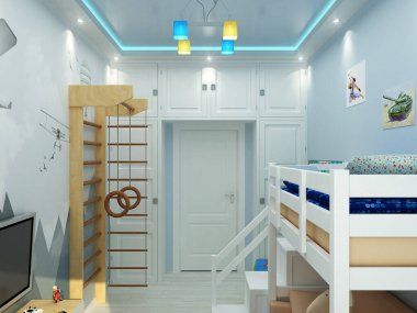 Çocuk odasının içerisinin görüntüsü..