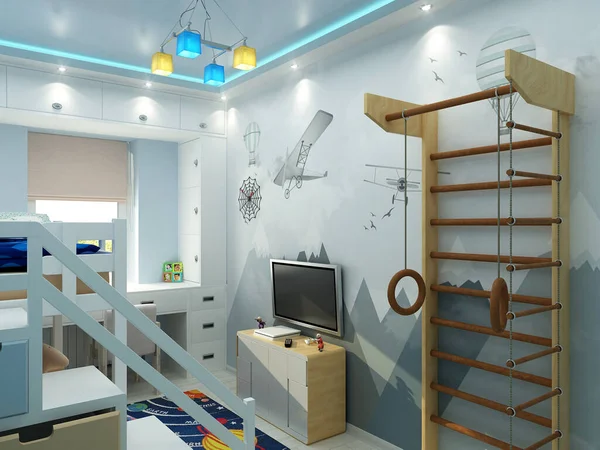 Çocuk odasının içerisinin görüntüsü..