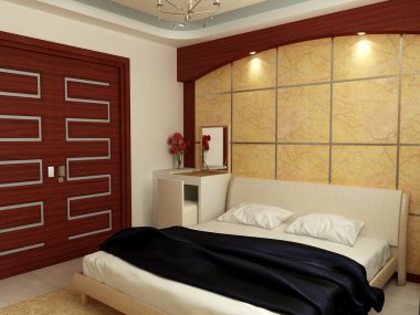 İki kişilik bir yatak odasının orijinal tasarımı