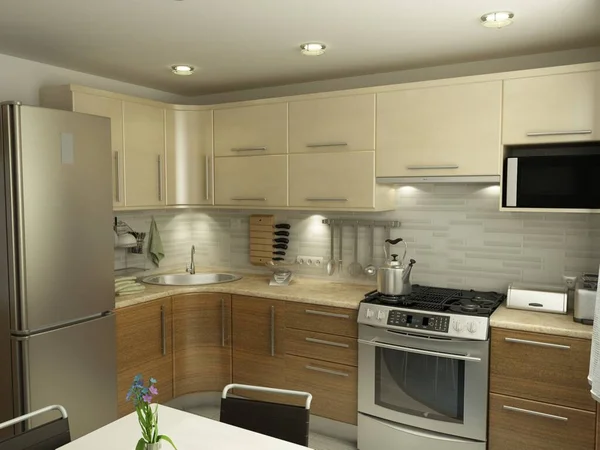 Mobilyalı mutfak iç tasarımı