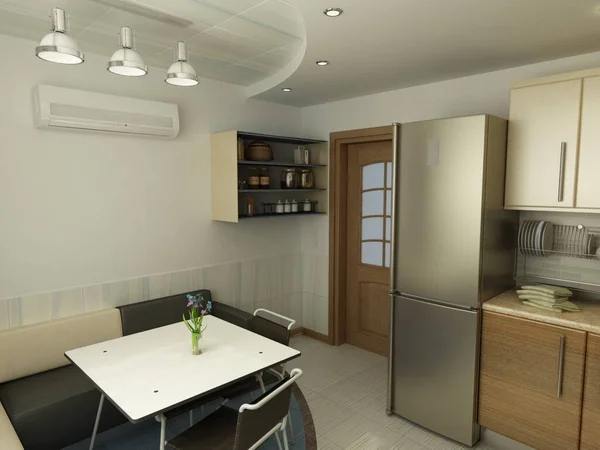 Mobilyalı mutfak iç tasarımı