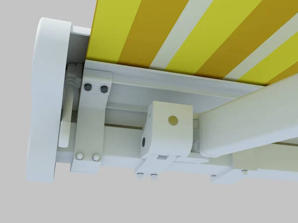 Mekanizmalı dirsek tentesinin 3 boyutlu görüntülemesi.