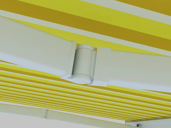 Mekanizmalı dirsek tentesinin 3 boyutlu görüntülemesi.