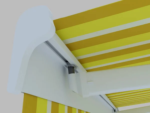 Mekanizmalı dirsek tentesinin 3 boyutlu görüntülemesi.