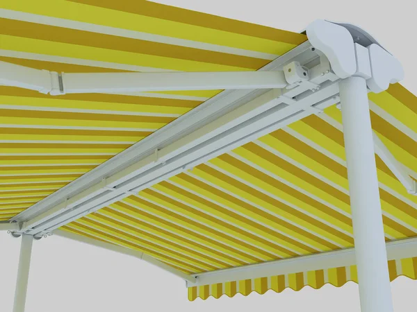 Mekanizmalı çift güneşliğin 3d görüntülemesi.