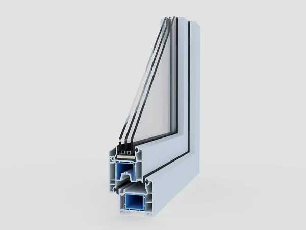 3D rendering of the window profile in the section