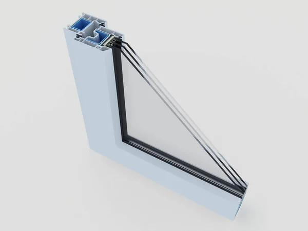 3D rendering of the window profile in the section
