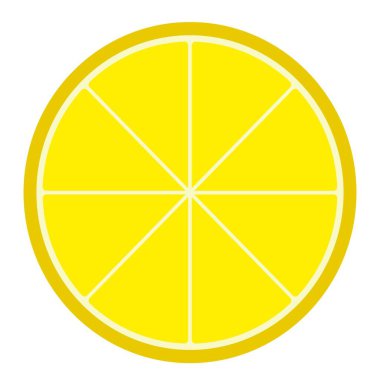 Limon meyvesi Beyaz arka planda segmentli limon. Düz tasarım.