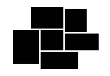 Vektör 6 çerçeve fotoğraf kolajı. Karalama tahtası şablonu.