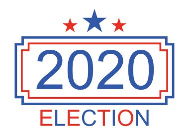 ABD 'de 2020 seçimleri. Amerikan başkanlık seçimi. Başkanlık için oy verin. Kasım kampanyası. Cumhuriyetçiler demokrat adaya karşı. Yıldızlı ve çerçeveli vatansever bir poster. EPS 10.