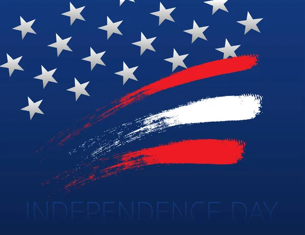 Unabhängigkeitstag Usa Flagge Mit Sternen Und Roten Linien Gradientenplakat Grußwort — Stockvektor