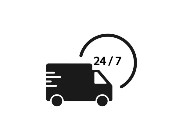 Значок Грузовика Доставки Доставка Услуг Быстрый Курьерский Фургон Транспортный Экспресс — стоковый вектор