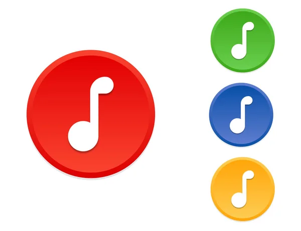 Note Musique Cercle Notation Musicale Rouge Orange Verte Bleue Panneau — Image vectorielle