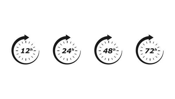 Horas Trabajo Con Flecha Redonda Hrs Hora Del Reloj Con — Archivo Imágenes Vectoriales