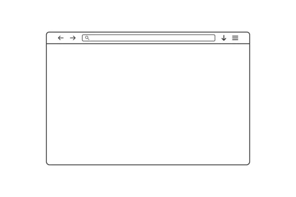 Web浏览器窗口 简单的概要网页 带有搜索栏和Loupe图标的浏览器模板 白色背景上孤立的网站窗口 具有地址的透明Web浏览器框架 Eps — 图库矢量图片