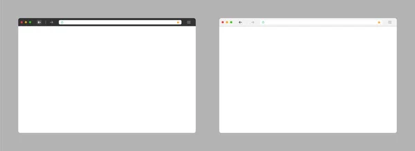 Navegador Web Plantilla Blanca Negra Ventana Del Navegador Con Página — Vector de stock