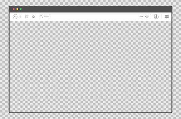 Şeffaf Tarayıcı Penceresi Web Sitesi Modelleme Çerçevesi Bilgisayar Tarayıcısının Düzenlenebilir — Stok Vektör