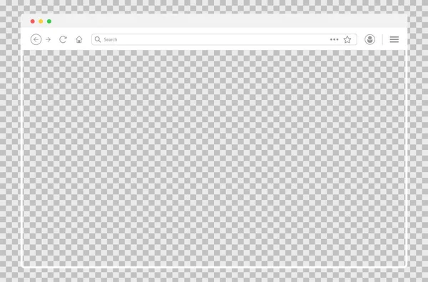 Şeffaf Tarayıcı Penceresi Web Sitesi Modelleme Çerçevesi Bilgisayar Tarayıcısının Düzenlenebilir — Stok Vektör