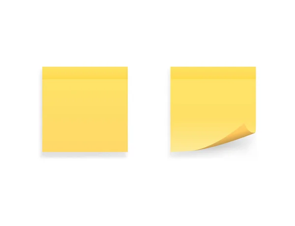 Gelbe Karte Isolierte Papieraufkleber Leere Notizblock Nachricht Ermahnung Mit Schatten — Stockvektor