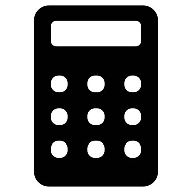 Siyahlı hesap makinesi. Hesap makinesi sembolü.